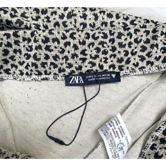 NWOT Zara Leopard Print Skater Skirt - Picture 3 of 5